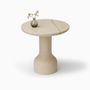 Coffee tables - PESO– Minimalist Round Side Table in Limestone, Large - MOR