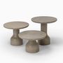 Coffee tables - PESO– Minimalist Round Side Table in Limestone, Medium - MOR