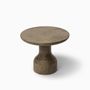 Coffee tables - PESO– Minimalist Round Side Table in Limestone, Medium - MOR