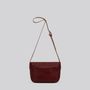 Bags and totes - Barney - Medium Crossbody Satchel Leather Bag in Grainy Merlot - MIMI BERRY