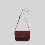 Bags and totes - Barney - Medium Crossbody Satchel Leather Bag in Grainy Merlot - MIMI BERRY