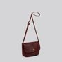 Bags and totes - Barney - Medium Crossbody Satchel Leather Bag in Grainy Merlot - MIMI BERRY