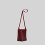 Bags and totes - Dino - Small leather crossbody bag in Grainy Merlot - MIMI BERRY