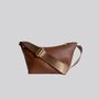 Bags and totes - A5 - Leather crossbody bag with nylon strap in tan - MIMI BERRY