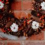 Decorative objects - Wooden Brown and Orange Pumpkin Wreath - WE LOVE SEASONS