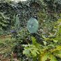 Floral decoration - Medium glass flower in transparent-blue-green colors 13 cm - CARNEOL GLASS