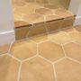 Crockery - Hand-molded hexagonal pink floor tile - 16 cm x 16 cm x 2 cm - LIGERIO