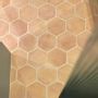 Crockery - Hand-molded hexagonal pink floor tile - 16 cm x 16 cm x 2 cm - LIGERIO