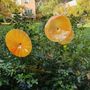 Décorations florales - Fleur en verre de grande taille pour l'extérieur de couleur transparente, jaune, orange avec tige en acier inoxydable de 1 mètre - CARNEOL GLASS
