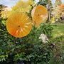Décorations florales - Fleur en verre de grande taille pour l'extérieur de couleur transparente, jaune, orange avec tige en acier inoxydable de 1 mètre - CARNEOL GLASS