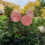 Floral decoration - Large size glass flower for outdoor use in transparent, white, red colour with 1 meter stainless steel stem - CARNEOL GLASS