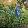 Floral decoration - Glass flower in transparent, dark blue, light blue - CARNEOL GLASS