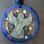Other Christmas decorations - Blue hand-painted standing angel glass ornament - CARNEOL GLASS