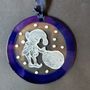 Other Christmas decorations - Blue hand-painted elf with bag glass ornament - CARNEOL GLASS