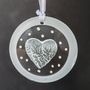 Other Christmas decorations - White hand-painted heart-shaped glass ornament - CARNEOL GLASS