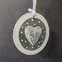 Other Christmas decorations - White hand-painted heart-shaped glass ornament - CARNEOL GLASS