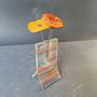 Vases - Petit vase serti de 3 fleurs en transparent-rouge-orange - CARNEOL GLASS