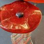 Vases - Petit vase serti de 3 fleurs en transparent-rouge-orange - CARNEOL GLASS