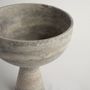 Plats et saladiers - SILVER TRAVERTINE PEDESTAL BOWL XL - KIWANO CONCEPT
