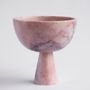 Platter and bowls - PINK MARBLE PEDESTAL BOWL XL - KIWANO CONCEPT
