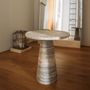 Autres tables  - SILVER TRAVERTINE CONE SIDE TABLE - KIWANO CONCEPT