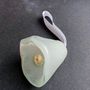 Other Christmas decorations - Large white glass bell on elegant ribbon hanger - CARNEOL GLASS