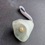Other Christmas decorations - Large white glass bell on elegant ribbon hanger - CARNEOL GLASS