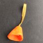 Other Christmas decorations - Large orange glass bell on elegant ribbon hanger - CARNEOL GLASS