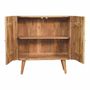 Sideboards - Artisan Furniture Solid Wood Edessa Bone Inlay Oak-ish Cabinet, 2 Shelves, Nordic Legs, Black and White Pattern, Brown - ARTISAN FURNITURE