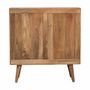 Sideboards - Artisan Furniture Solid Wood Edessa Bone Inlay Oak-ish Cabinet, 2 Shelves, Nordic Legs, Black and White Pattern, Brown - ARTISAN FURNITURE