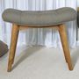 Benches - Artisan Furniture Solid Wood Curved Tweed Bench, Upholstered, Nordic Legs, Grey and Brown - ARTISAN FURNITURE
