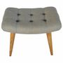 Benches - Artisan Furniture Solid Wood Curved Tweed Bench, Upholstered, Nordic Legs, Grey and Brown - ARTISAN FURNITURE