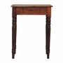 Desks - Artisan Furniture Solid Wood Chestnut Turned Leg Writing Desk, 1 Drawer, Dark Brown - ARTISAN FURNITURE