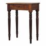 Desks - Artisan Furniture Solid Wood Chestnut Turned Leg Writing Desk, 1 Drawer, Dark Brown - ARTISAN FURNITURE
