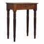 Desks - Artisan Furniture Solid Wood Chestnut Turned Leg Writing Desk, 1 Drawer, Dark Brown - ARTISAN FURNITURE