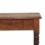 Desks - Artisan Furniture Solid Wood Chestnut Turned Leg Writing Desk, 1 Drawer, Dark Brown - ARTISAN FURNITURE