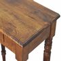 Desks - Artisan Furniture Solid Wood Chestnut Turned Leg Writing Desk, 1 Drawer, Dark Brown - ARTISAN FURNITURE