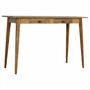 Desks - Artisan Furniture Solid Wood 2 Drawer Nordic Writing Desk, Beige - ARTISAN FURNITURE