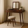 Other tables - Artisan Furniture Solid Wood Chestnut Mirror Dressing Table, 3 Drawers, Dark Brown - ARTISAN FURNITURE