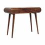 Other tables - Artisan Furniture Solid Wood Chestnut Mirror Dressing Table, 3 Drawers, Dark Brown - ARTISAN FURNITURE
