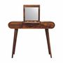 Other tables - Artisan Furniture Solid Wood Chestnut Mirror Dressing Table, 3 Drawers, Dark Brown - ARTISAN FURNITURE