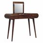 Other tables - Artisan Furniture Solid Wood Chestnut Mirror Dressing Table, 3 Drawers, Dark Brown - ARTISAN FURNITURE