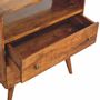 Chests of drawers - Artisan Furniture Solid Wood Curved Nordic Charm Chest, 2 Drawers, 1 Open Slot, Dark Brown - ARTISAN FURNITURE
