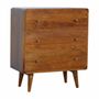 Chests of drawers - Artisan Furniture Solid Wood Curved Chestnut Chest, 3 Drawers, Dark Brown - ARTISAN FURNITURE