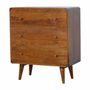 Chests of drawers - Artisan Furniture Solid Wood Curved Chestnut Chest, 3 Drawers, Dark Brown - ARTISAN FURNITURE