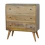 Chests of drawers - Artisan Furniture Solid Wood Curved Chest, 3 Drawers, Oak-ish, Brown - ARTISAN FURNITURE