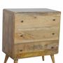 Chests of drawers - Artisan Furniture Solid Wood Curved Chest, 3 Drawers, Oak-ish, Brown - ARTISAN FURNITURE