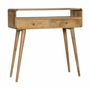 Consoles - Artisan Furniture Console Courbe Oak-ish, 2 Tiroirs et Fente Ouverte, Beige - ARTISAN FURNITURE