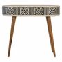 Consoles - Artisan Furniture Console Edessa en Incrustation d’Os, 1 Tiroir, Noir et Blanc - ARTISAN FURNITURE