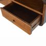 Console table - Artisan Furniture Solid Wood Floating Chestnut Open Console, 2 Drawers, 1 Shelf, Dark Brown - ARTISAN FURNITURE
